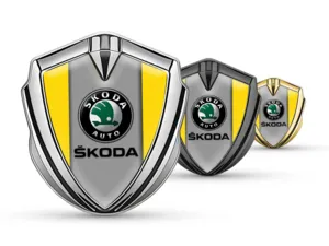 Skoda 3d Emblema Insignia Acabado Lujoso Aleación 3D Detalle